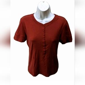 Polo Ralph Lauren Henley Tee Top M Babydoll Tee Preppy Western #25